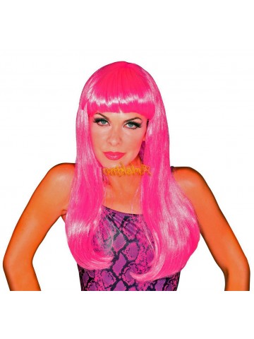 Гламурный розовый парик
