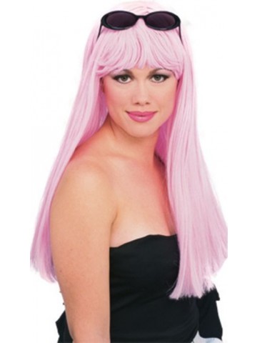 Гламурный светло-розовый парик