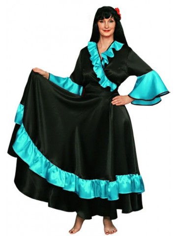 Карнавальный костюм Цыганки черно-бирюзовый