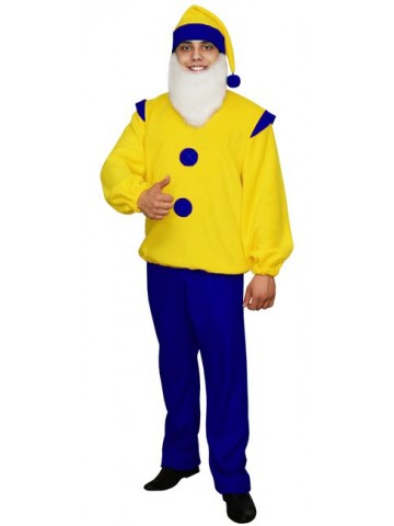 Карнавальный костюм Гнома желто-синий