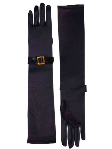 Классические черные перчатки с отделкой