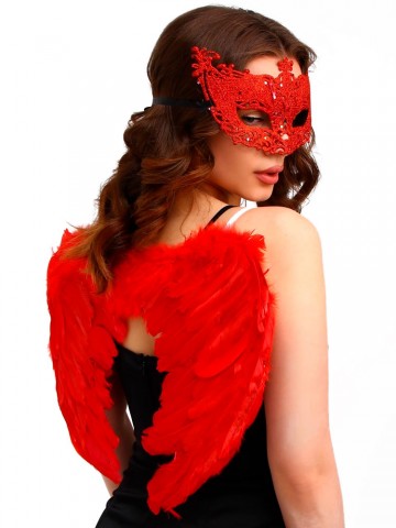 Комплект Красный ангел с маской и крыльями