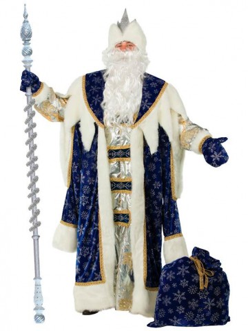 Костюм Дед Мороз Королевский синий фото