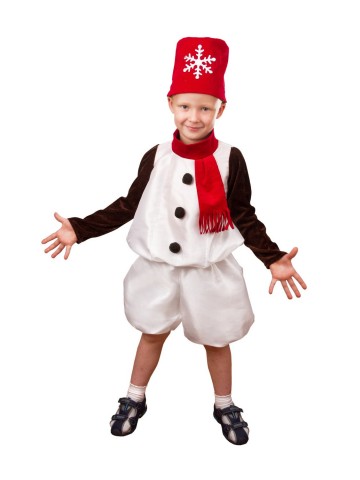 Костюм снеговика в красном для мальчика