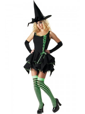 Костюм Ведьмочки с зеленой шнуровкой 1 фото