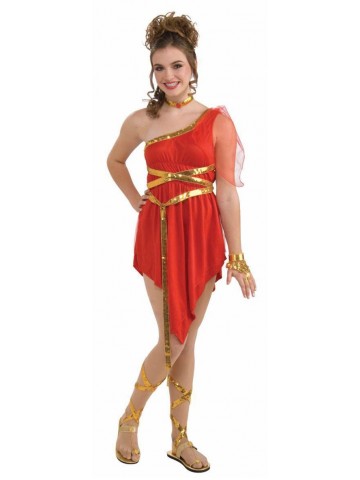 Красное платье греческой богини для девочки