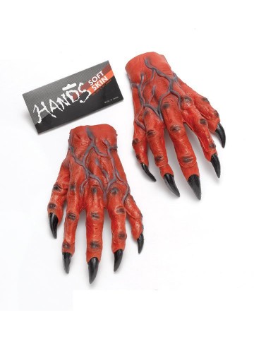 Красные дьявольские руки-перчатки