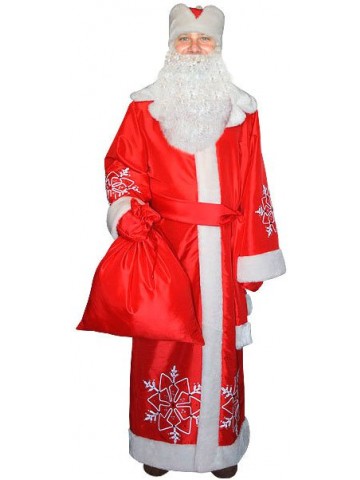Красный костюм Деда Мороза из тафты