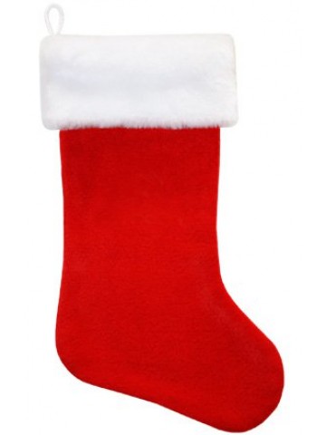 Красный рождественский носок с искусственным мехом