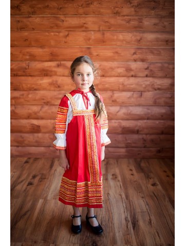 Красный сарафан Русский дух детский