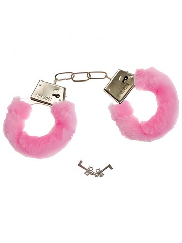 Меховые наручники для влюбленных розовые