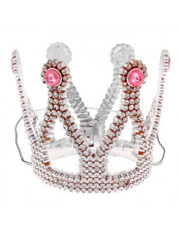 Миниатюрная серебряная корона принцессы на резинке