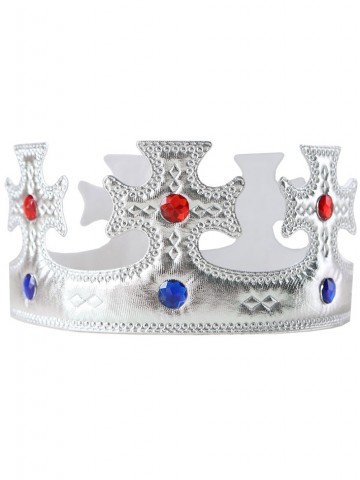 Мягкая серебряная королевская корона с камнями