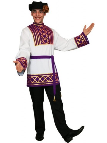 Мужской русский национальный костюм фиолетовый