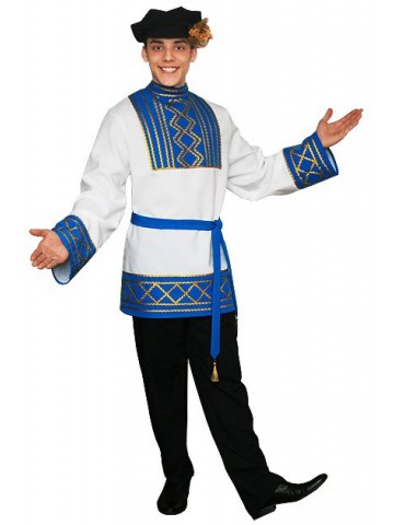 Мужской русский национальный костюм голубой