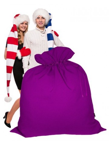 Огромный подарочный мешок Деда Мороза фиолетовый