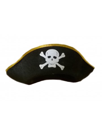 Пиратская шляпа с черепком черная