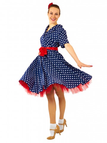 Платье Стиляги в стиле 50-х синее для девушки