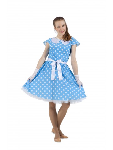 Платье в стиле 50-х голубое фото