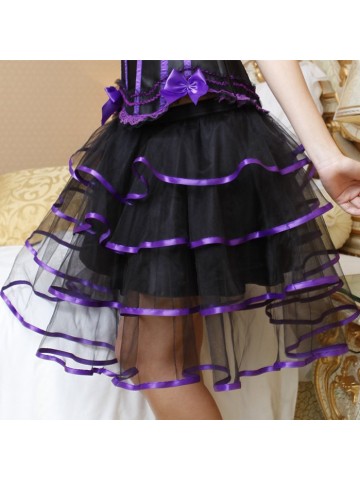 Пышная юбка с фиолетовой лентой 2 фото
