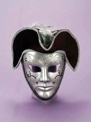 Серебристая венецианская маска