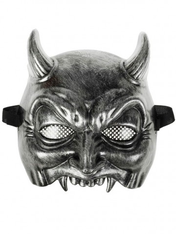 Серебряная маска Черта с рогами