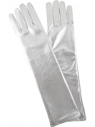 Серебряные лаковые перчатки