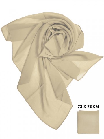 Шифоновый платок бежевый однотонный 73 х 73 см