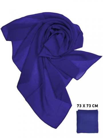Шифоновый платок синий однотонный 73 х 73 см
