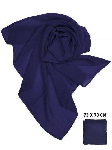 Шифоновый платок темно-синий однотонный 73 х 73 см