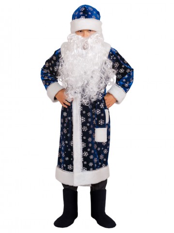 Синий костюм снежного Деда Мороза для мальчика