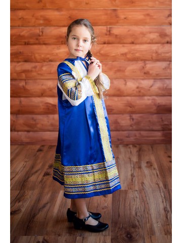 Народный синий сарафан для девочки