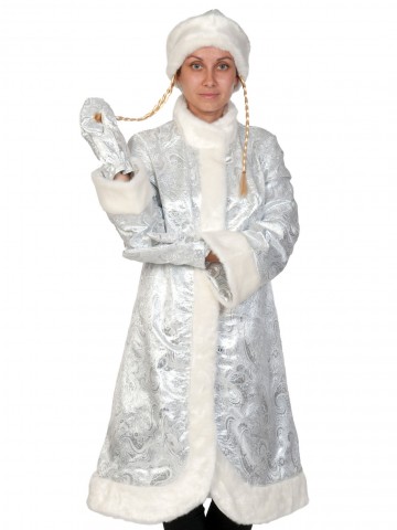Взрослый серебряный костюм Снегурочки фото