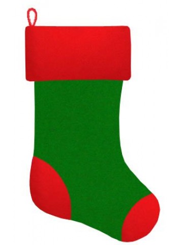 Зелено-красный рождественский носок из флиса