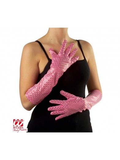 Блестящие розовые перчатки