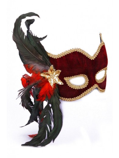 Бордовая карнавальная маска