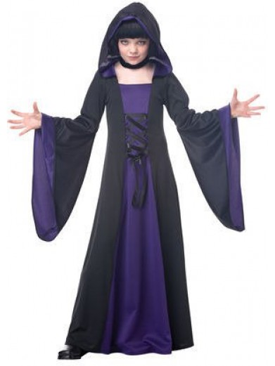 Черно-фиолетовый костюм колдуньи для девочки