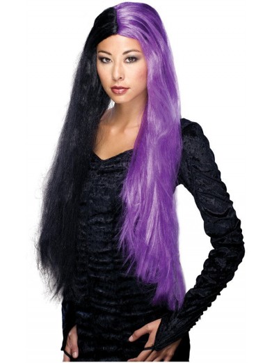 Черно-фиолетовый парик готической дивы