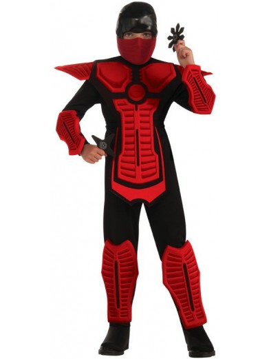 Черно-красный костюм ниндзя для мальчика