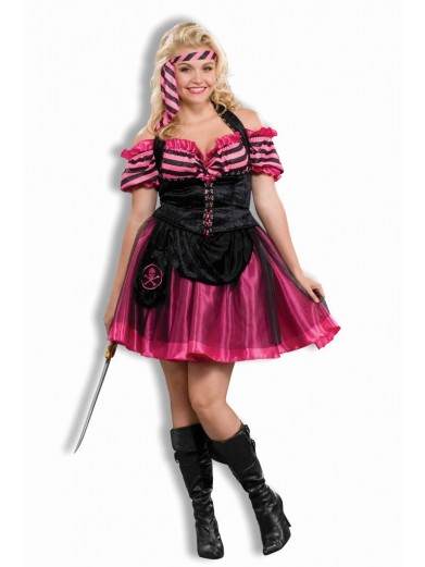 Черно-розовый костюм пиратки