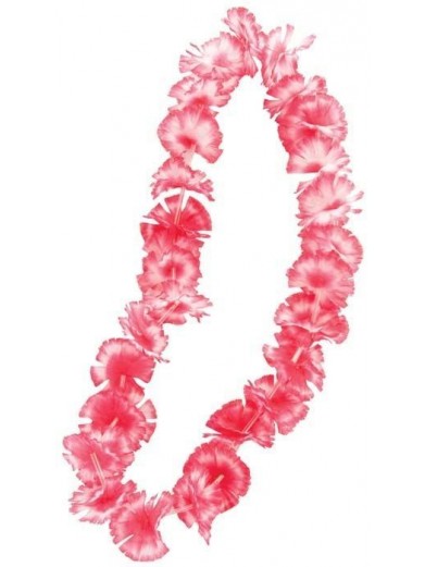 Цветочные розово-белые гавайские бусы