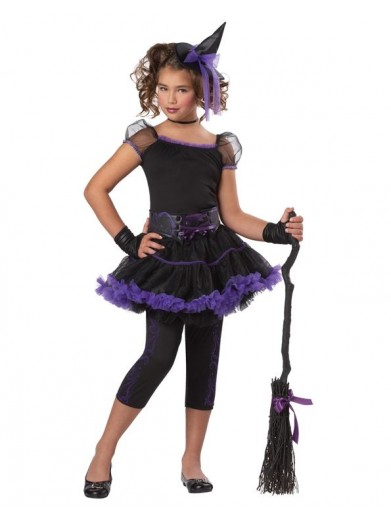 Детский черно-фиолетовый костюм ведьмочки фото