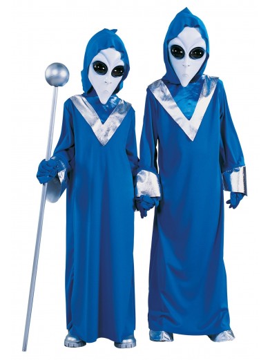 Детский костюм пришельца синий фото