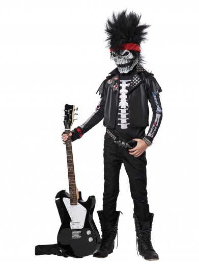 Детский костюм рокера скелета фото