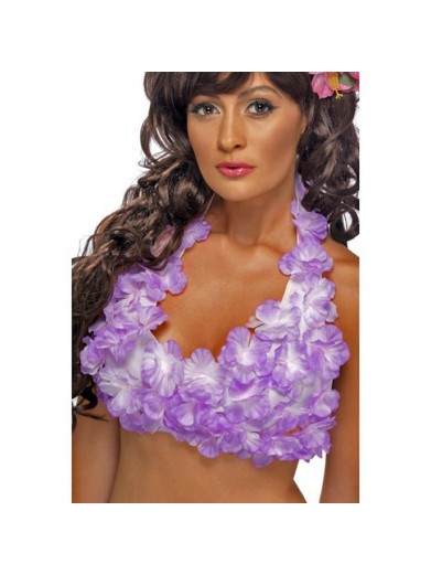 Гавайский цветочный топ фиолетовый
