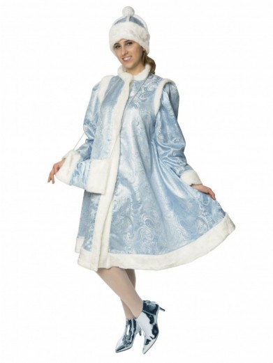 Карнавальный костюм Снегурочка голубая женский