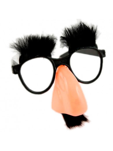 Карнавальные очки Нос с черными бровями и усами