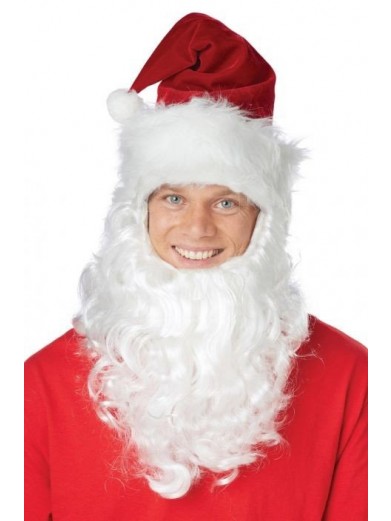 Колпак Санта Клауса с бородой фото