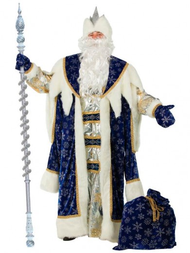 Костюм Дед Мороз Королевский синий фото