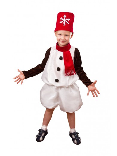 Костюм снеговика в красном для мальчика